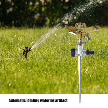 4X Professional Garden Metal Sprinkler 360 Degree Adjustable Rotating Water Nozzle Impulse for Irrigation System
