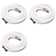 3 Set 4m Insulated Copper Pipe 1/4 Inch 3/8 Inch Air Conditioner Pipes Fittings Pair Coil Tube Split Wire Set
