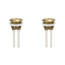 2X Flush Button Brushed Brass Universally Toilet Dual Flush Button Fit 38mm Cistern Hole, Powerful and Hygienic Flush
