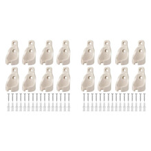 16Pcs Universal Bungee Receivers Brackets Kit for Outdoor Sun Shades and Roller Blinds - Beige