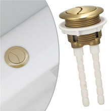 2X Flush Button Brushed Brass Universally Toilet Dual Flush Button Fit 38mm Cistern Hole, Powerful and Hygienic Flush
