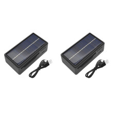 2X Solar Battery Charger 2 Slot Battery Charger Powerbank Case Lithium Battery Charging Bank Shell for 18650 21700