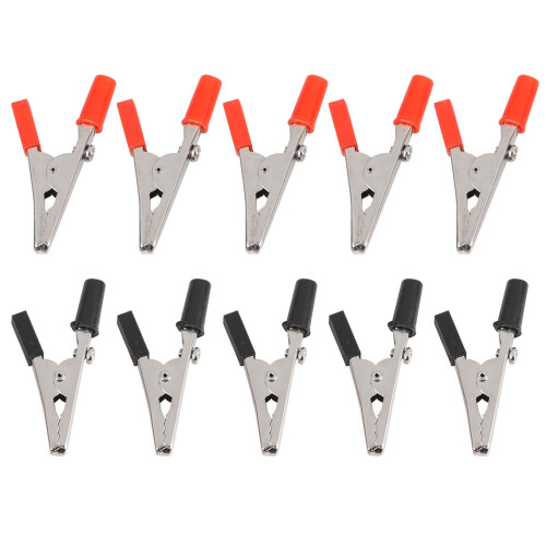 SODIAL(R) 10 Pcs 50mm Plastic Handle Test Probe Metal Alligator Clips
