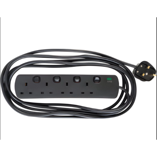 4 Gang 5m Extension Lead Individually Switched UK 2