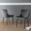 Set Of 2 Luxe Velvet Dining Chairs - Grey 2