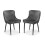 Set Of 2 Luxe Velvet Dining Chairs - Grey 3