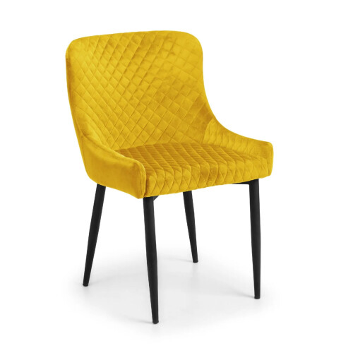 Set Of 2 Luxe Velvet Dining Chairs - Mustard 2