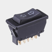 Lasc Rocach Fuinneoige Cumhachta Gluaisteáin DPDT comhoiriúnach 5 biorán DC 12V 20A Plaisteach Dubh