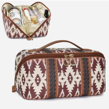 Brown Pu Leather Cloud Pillow Cosmetic Bag Large Capacity Portable Cosmetic Case Travel Toiletry Bag_Surprise Gift