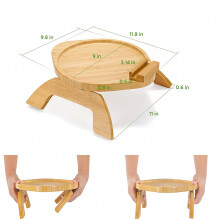 Plateau d'accoudoir pour canapé Lazy avec support rotatif pour téléphone portable, plateau à fruits