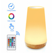 Lámpara de mesita de noche LED táctil regulable de 1 pieza, 13 colore
