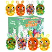 Œufs de Pâques pré-remplis avec 24 jouets, jouets à presser en forme d'animaux pour garnir les pani