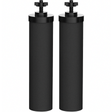 2 Stück kompatible Berkey Wasserfilterelemente aus schwarzem Naturmaterial zur Wasserreinigung (NICEGOU_Überraschungsgeschenk)