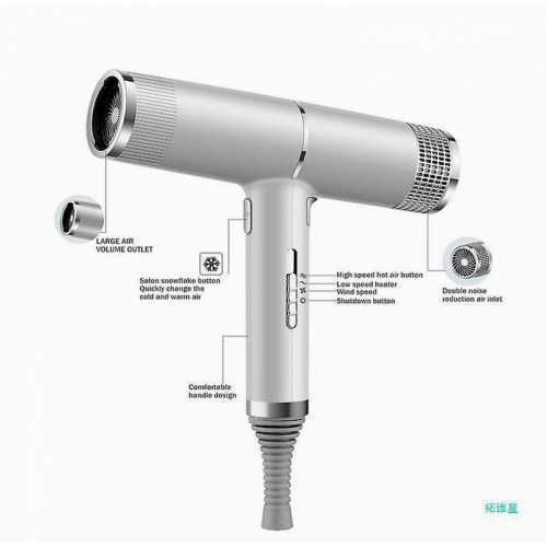 Sèche-cheveux ionique professionnel avec diffuseur et embout NICEGOU_Cadeau surprise 2