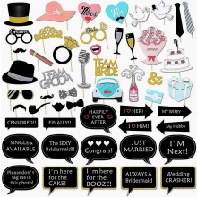 Kit d'accessoires pour photomaton de mariage, accessoires pour photomaton de fiançailles avec bâton