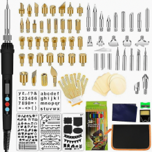 Kit de pyrogravure, ensemble de stylos à pyrogravure professionnels (110 pièces) - Cadeau surprise