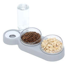 Gamelle surélevée double pour chat, inclinable à 15, anti-vomissements, avec réservoir d'eau autom