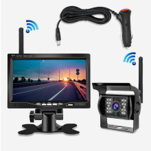Caméra de recul sans fil avec écran 7 pouces et vision nocturne, compatible voiture, camping-car, c