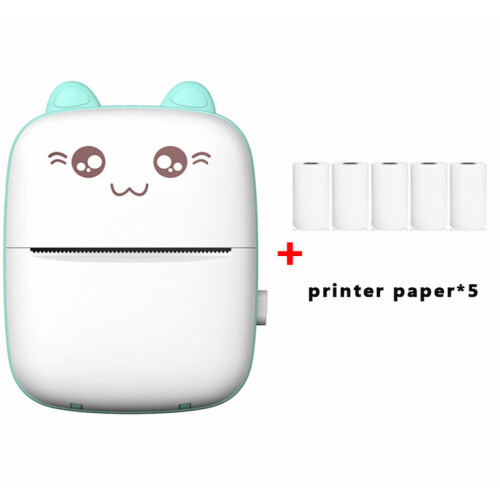 Mini thermische printer, Bluetooth labelprinter, draagbare labelprinter, mini printer compatibel met Android en iOS, printbare foto's, lijsten, QR-co