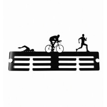 Porte-médailles en acrylique personnalisé pour triathlète homme - Cadeau surprise