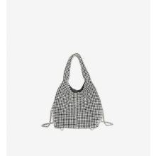 Sac bandoulière en maille orné de cristaux NICEGOU_Cadeau surprise