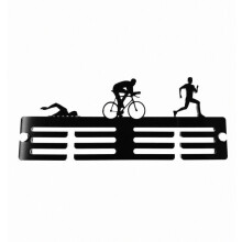 Porte-médailles en acrylique personnalisé pour triathlon femme - Cadeau surprise