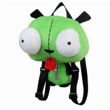 Nouveau robot extraterrestre aux yeux 3D Gir, sac à dos en peluche verte, cadeau de Noël, 35 cm (14