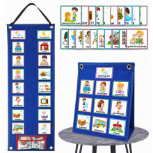 Nieuwe populaire 2-in-1 visuele kalender voor kinderen met autisme, dagelijkse routinekaart, PVC polyester wanddecoratie_verrassingscadeau