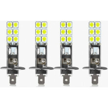Kit de 4 ampoules LED H1 6000K Super White 80W pour phares antibrouillard - Cadeau surprise