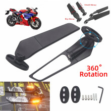 Alerón universal fijo para motocicleta con luz y espejo retrovisor, c