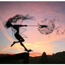 Sculptures de jardin féerique à planter - Fées et pissenlits dansant ensemble - Cadeau surprise
