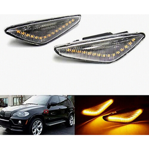 2x Διαφανής πλευρικός δείκτης φακού Amber LED με