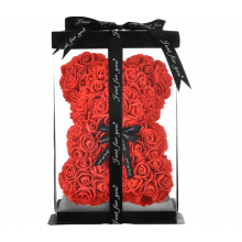 Ours en roses - Ours en peluche fleuri composé de roses artificielles, idéal pour les anniversaires