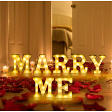 Lettre lumineuse LED, cadeau de Saint-Valentin - Panneau « Veux-tu m'épouser ? » avec LED blanc cha