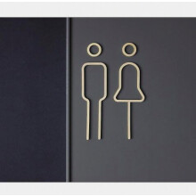 Plaque murale en métal Homme Femme - Plaque de porte de toilettes - Étiquette pour salle de bain -