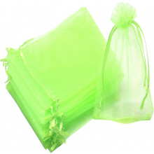 100 grape bundle protective bags, size: 7 x 9 cm, color: green, with ropes, fully protected against wasps and birds, material: organza_Surprise Gift