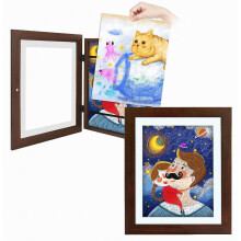 Cadre d'exposition pour dessins d'enfants, 1 cadre en bois Ă ouverture frontale, compatible avec le