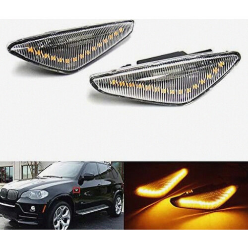 2x Διαφανής πλευρικός δείκτης φακού Amber LED με 1