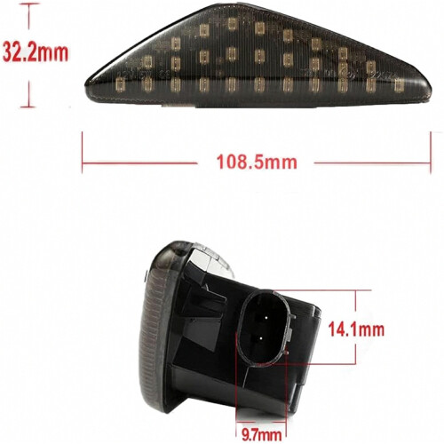 2 luces LED dinámicas de posición lateral con intermitente, compatibl 1