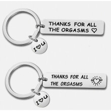 New Stainless Steel Keychain Thanks Compatible All the Orgasms Valentine's Day Gift Compatible Lover, Wife, Couple Black Humor Gift + Gift Box_Surpri