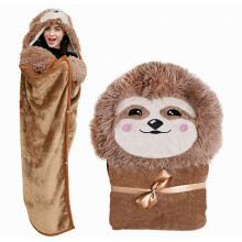 Couverture à capuche portable pour adultes, en fausse fourrure ultra douce et moelleuse, chaude et