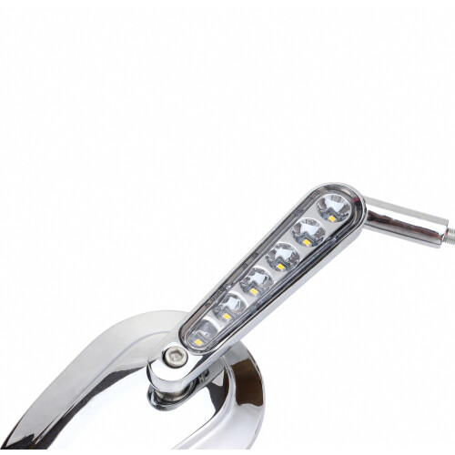 Motorcycle Rearview Mirror Reflector Compatible With Harley Vrscf Modified Electroplating Silver With Led Lights_Surprise Gift 2