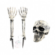 Décoration d'Halloween : crânes factices, accessoires de jardin, ensemble de trois crânes pour la F