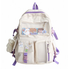 Sac à dos scolaire mignon en toile pour étudiante, avec bandoulière pour ordinateur portable, éping