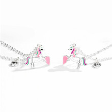 Set di due ciondoli unicorno per fidanzate, ideale come regalo per la Festa degli Insegnanti, Halloween e Pasqua. Adatto a ragazze e donne. Regalo a