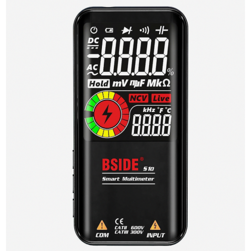 Bside S10 Intelligent 9999 Counts Multimeter Digital Lcd Display Ac/dc Voltmeter Ohmmeter Test Resistance Capacitance Frequency Diode Continuity Ncv