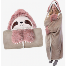 Couverture à capuche paresseux d'Australie pour adultes - Douce et moelleuse, en fausse fourrure du