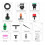 Kit d'irrigation goutte à goutte, kit d'irrigation réglable, kit de micro-irrigation compatible ave 2