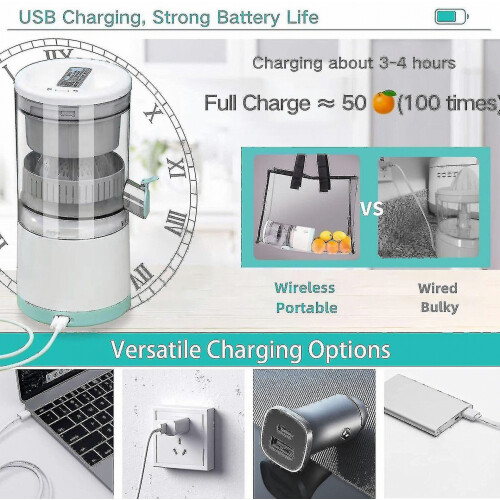 Ηλεκτρικός φορτιστής USB, στίφτης χυμών, φορητός 2