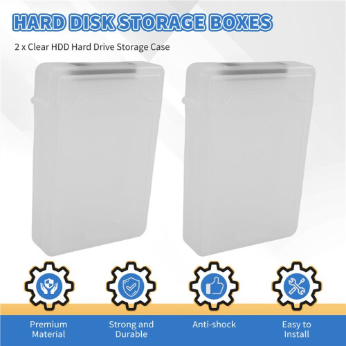 2 packs Clear 3.5 INCH  HDD Hard Drive Storage Case 2